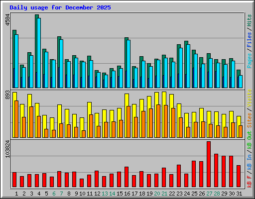 Daily usage for December 2025